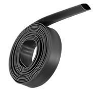 Unifizz Guaina termorestringente, diametro 10 mm, larghezza piatta 17 mm, rapporto 2:1, guaina termorestringente, 3 m, colore nero