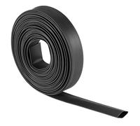 Unifizz Guaina termorestringente, diametro 10 mm, larghezza piatta 17 mm, rapporto 2:1, guaina termorestringente, 7 m, colore nero