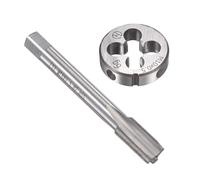 Unifizz M10 x 0,5 mm Set di maschi e matrici metrici, filettatura macchina con filiera rotonda, kit di rubinetto e matrice per riparazione di dadi e bulloni