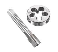 Unifizz M14 x 0,5 mm Set di maschi e matrici metrici, filettatura macchina con filiera rotonda, kit per riparazione di dadi e bulloni