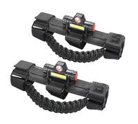 Unifizz Maniglie roll bar con luce per jeep Wrangler CJ YJ TJ JK JL Gladiator JT, luce interna interna rimovibile USB ricaricabile - Fibbia in metallo, confezione da 2, nero