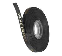 Unifizz Nastro di raso sottile da 0,9 cm con scritta "Love is Eternal", 45,7 m, nero, per confezioni regalo, bouquet, San Valentino, matrimonio, decorazione per feste