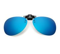 Unifizz Occhiali da sole polarizzati con clip, visione diurna e notturna, lenti a clip, UV400, antiriflesso, per donne e uomini, guida, viaggi all'aperto, Blu ghiaccio., 62mmx51mm