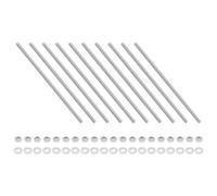 Unifizz Set di 10 aste completamente filettate M3 x 180 mm, in acciaio inox, con dadi e rondelle piatte, set di borchie metriche per morsetti, cavallotti a U e ganci