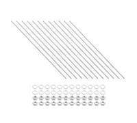 Unifizz Set di 12 aste completamente filettate M3 x 250 mm, in acciaio inox, con dadi e rondelle piatte, set di borchie metriche per morsetti, cavallotti a U e ganci