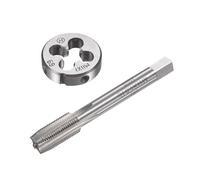 Unifizz Set di maschi e matrici metriche M11 x 1 mm, filettatura a macchina con filiera rotonda, kit per riparazione di dadi e bulloni