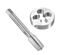 Unifizz Set di maschi e matrici metriche M12 x 1 mm, filettatura a macchina con filiera rotonda, kit per riparazione di dadi e bulloni