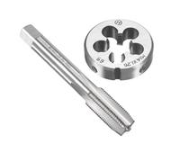 Unifizz Set di maschi e matrici metriche M14 x 1,25 mm, filettatura a macchina con fustelle filettate rotonde, kit per riparazione di dadi e bulloni