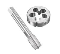 Unifizz Set di maschi e matrici metriche M14 x 1 mm, filettatura a macchina con filiera rotonda, kit per riparazione di dadi e bulloni