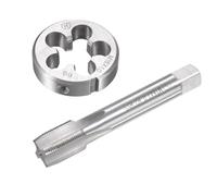 Unifizz Set di maschi e matrici metriche M16 x 1 mm, filettatura a macchina con filiera rotonda, kit per riparazione di dadi e bulloni