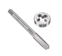 Unifizz Set di maschi e matrici metriche M8 x 1 mm, filettatura a macchina con filiera rotonda, kit per riparazione di dadi e bulloni