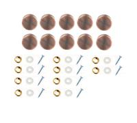 Unifizz Viti a specchio, chiodi a specchio in rame da 10 mm con tappi decorativi, coperture per specchi in ottone e rondella in gomma per bagno, armadi, pannelli specchi, tavolo, bronzo rosso, 10