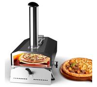 Uniflasy Forno portatile a pellet per pizza da 30,5 cm con rotazione a 360°, forno per pizza a legna per esterni, cortile, campeggio, picnic, patio