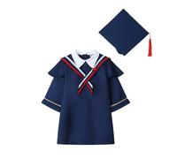 Uniforme Accademica per Bambini - Toga Bambino Laurea, Abito Asilo per la Spettacoli Teatrali con Cappello (Ny2 6-7 Years)