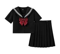 Uniforme Alla Marinara Giapponese | Tradizionale Con Gonna A Pieghe - Vestito Alla Marinara Uniforme Scolastica Giapponese Per Ragazze,Per Teatro Cosplay Eventi E Feste Bambini Ragazzi E Studenti