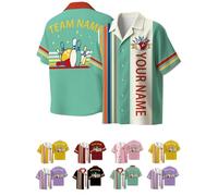 Uniforme da bowling personalizzata con nome personalizzato squadra jersey bowling amanti regalo per adulti giovani, Stile 3, S-4XL
