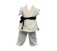Uniforme da judo in scala 12 per action figure maschili da 15,2 cm, set di abbigliamento per bambole in miniatura, bianco