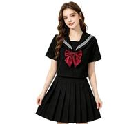 Uniforme da marinaio giapponese, confortevole, tradizionale, con papillon, per cosplay, scuola, spettacoli teatrali, cosplay, eventi, riunioni, feste, bambini e giovani