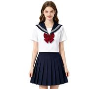 Uniforme da marinaio giapponese, confortevole, tradizionale con papillon, uniforme da marinaio, costume da ragazza - per dramma, cosplay, eventi, riunioni, feste, bambini, giovani studenti