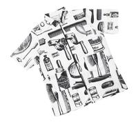 Uniforme da Parrucchiere a Maniche Corte Zip e Tasche, Bianco M | Fibra Traspirante, Morbida e Asciugatura Rapida, per Coloristi Domestici, Taglio Pratico, Stile Elegante