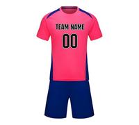 Uniforme di calcio personalizzata della squadra di calcio Kit personalizzato Pantaloncini Jersey con nome Numero Logo Manica Corta Athletic Training Set, rosa, S