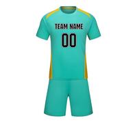 Uniforme di calcio personalizzata della squadra di calcio Kit personalizzato Pantaloncini Jersey con nome Numero Logo Manica Corta Athletic Training Set, Verde chiaro, S