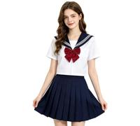 Uniforme giapponese per ragazze, comoda e tradizionale con papillon, costume giapponese da marinaio, per cosplay, eventi, riunioni, feste, bambini, giovani studenti