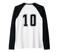 Uniforme numerata Numero 10 Team Junior College Sports Maglia con Maniche Raglan