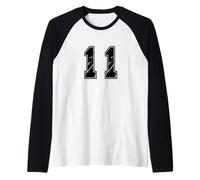 Uniforme numerata Numero 11 Team Junior College Sports Maglia con Maniche Raglan