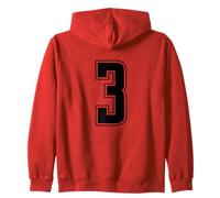 Uniforme numerata Numero 3 Team Junior College Sports Felpa con Cappuccio