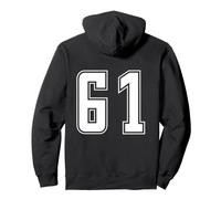 Uniforme numerata Numero 61 Team Junior College Sports Felpa con Cappuccio