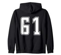 Uniforme numerata Numero 61 Team Junior College Sports Felpa con Cappuccio