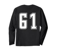 Uniforme numerata Numero 61 Team Junior College Sports Maglia a Manica