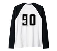 Uniforme numerata Numero 90 Team Junior College Sports Maglia con Maniche Raglan