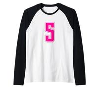 Uniforme numerata Pink Numero 5 Team Junior Sports Maglia con Maniche Raglan