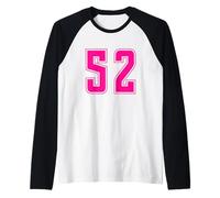 Uniforme numerata Pink Numero 52 Team Junior Sports Maglia con Maniche Raglan