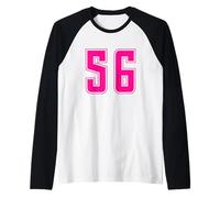 Uniforme numerata Pink Numero 56 Team Junior Sports Maglia con Maniche Raglan