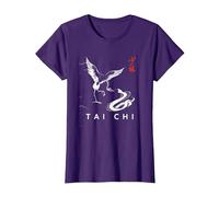 Uniforme Tai Chi/Tai Chi Outfit/Tai Chi Chuan Calligrafia Maglietta, Donna, Viola, S
