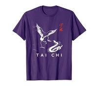 Uniforme Tai Chi/Tai Chi Outfit/Tai Chi Chuan Calligrafia Maglietta, Uomo, Viola, L