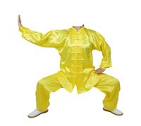 Uniforme tradizionali di arti marziali, Set uniforme for Tai Chi, taglie multiple multicolori(Yellow,150-XS)