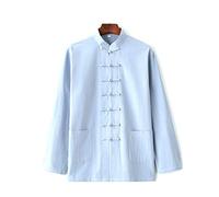 Uniforme tradizionali di arti marziali, Tai Chi Uniforme Uomo Cinese Tradizionale Cotone Lino Multicolor Taglie multiple(Blue,XL)