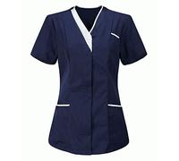 Uniformi da Infermiera per l'assistenza Sanitaria alle Donne - con Camicetta Tascabile Carina Camice Donna Top Casacca Infermiere da Lavoro di Donna Scollo V Moda T-Shirt Manica Corta