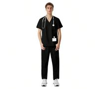 Uniformi da infermiere di alta qualità, set da dentista, uniformi ospedaliere, completo di casacca e pantaloni per uomo, abiti da lavoro per toelettatura di animali domestici L,M,S,XLTessuto intreccia