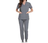 Uniformi Set Scrub Top con scollo a V Pantaloni da jogging Donna Manica