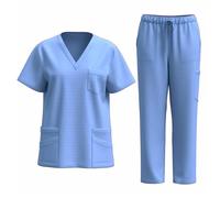Uniformi Unisex Set Camice Uniforme Medica con Maglia e Pantaloni Uniformi Mediche Camice Uniforme Sanitarie Divise Estetista Donna