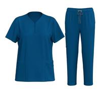 Uniformi Unisex Set Camice Uniforme Medica con Maglia e Pantaloni Uniformi Mediche Camice Uniforme Sanitarie Divise Estetista Donna