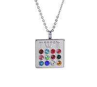 unift 12 Tribù d'Israele Collana a pettorale per le donne Acciaio inossidabile Iscrizione ebraica 12 Tribù d'Israele Pietra di nascita Collana ciondolo Giudaico Amuleto (argento)