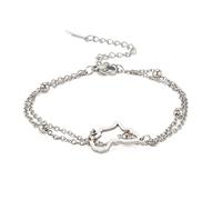 unift Africa Map (Layered) Bracciale per le Donne in Acciaio Inox Hollow Out Charm (Doppio Strato) Bracciale Regolabile Africa Map Continente Gioielli (argento 1)