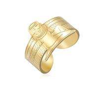 UNIFT Anello con dea di Iside alata per donne e uomini, in acciaio inox, aperto, regolabile, amuleto di protezione antico egiziano, idea regalo, Acciaio inossidabile, Non pietra preziosa