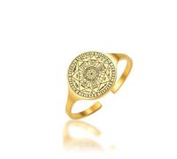 UNIFT Anello con sigillo dei sette Arcangeli, per uomo e donna, in acciaio inox, aperto, regolabile, sigillo di Salomone, protezione cabala, talismano, amuleto, gioiello regalo, Acciaio inossidabile